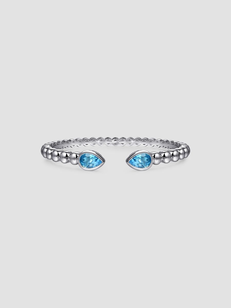 Gabriel & Co Women's Bujukan Sterling Silver & Swiss Blue Topaz Cuff/6" - Sterling Silver