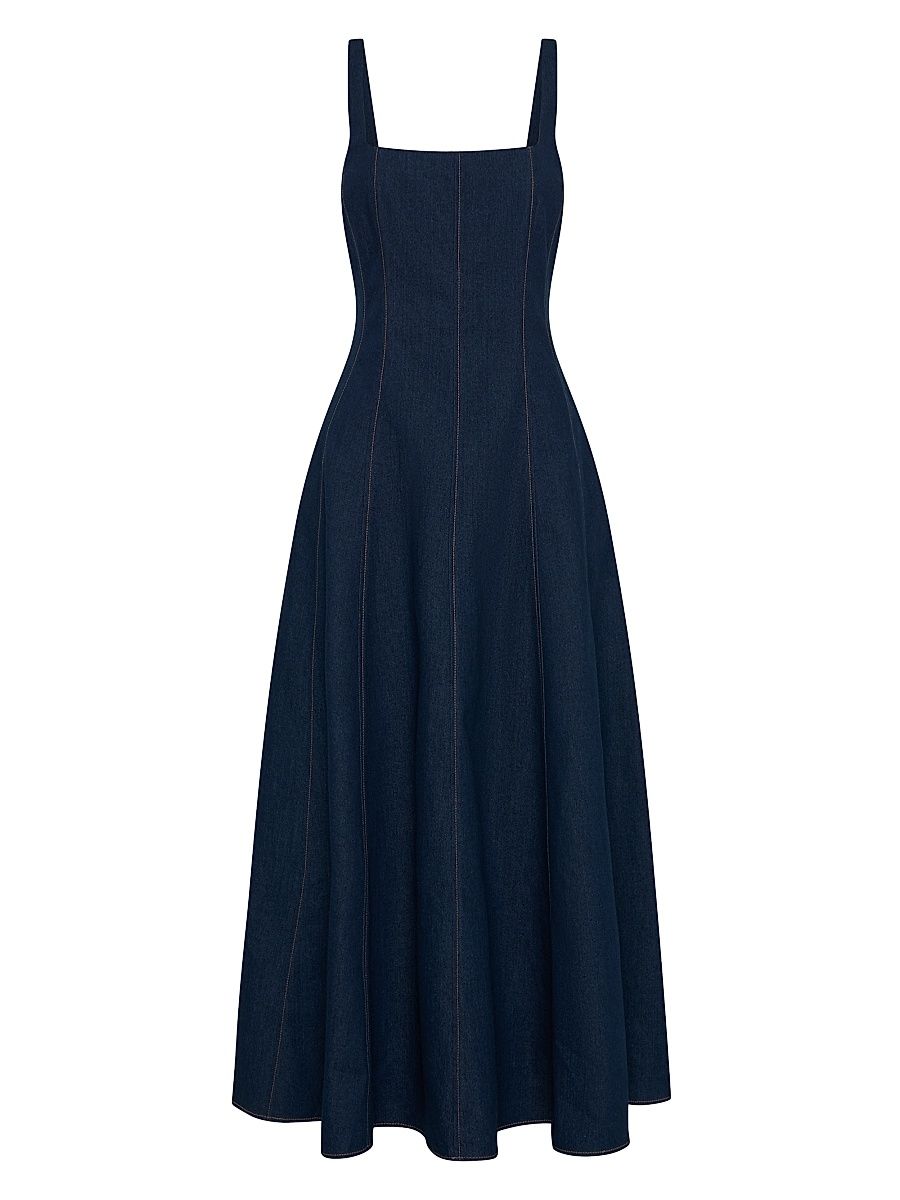 Women's Athena Godet Panelled Maxi Dress - Indigo - Size 10