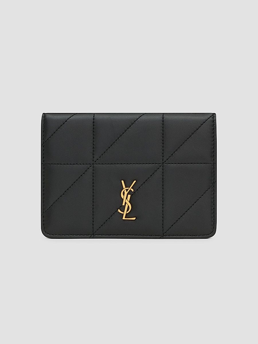Saint Laurent Jamie Passport Case in Lambskin Leather - Black