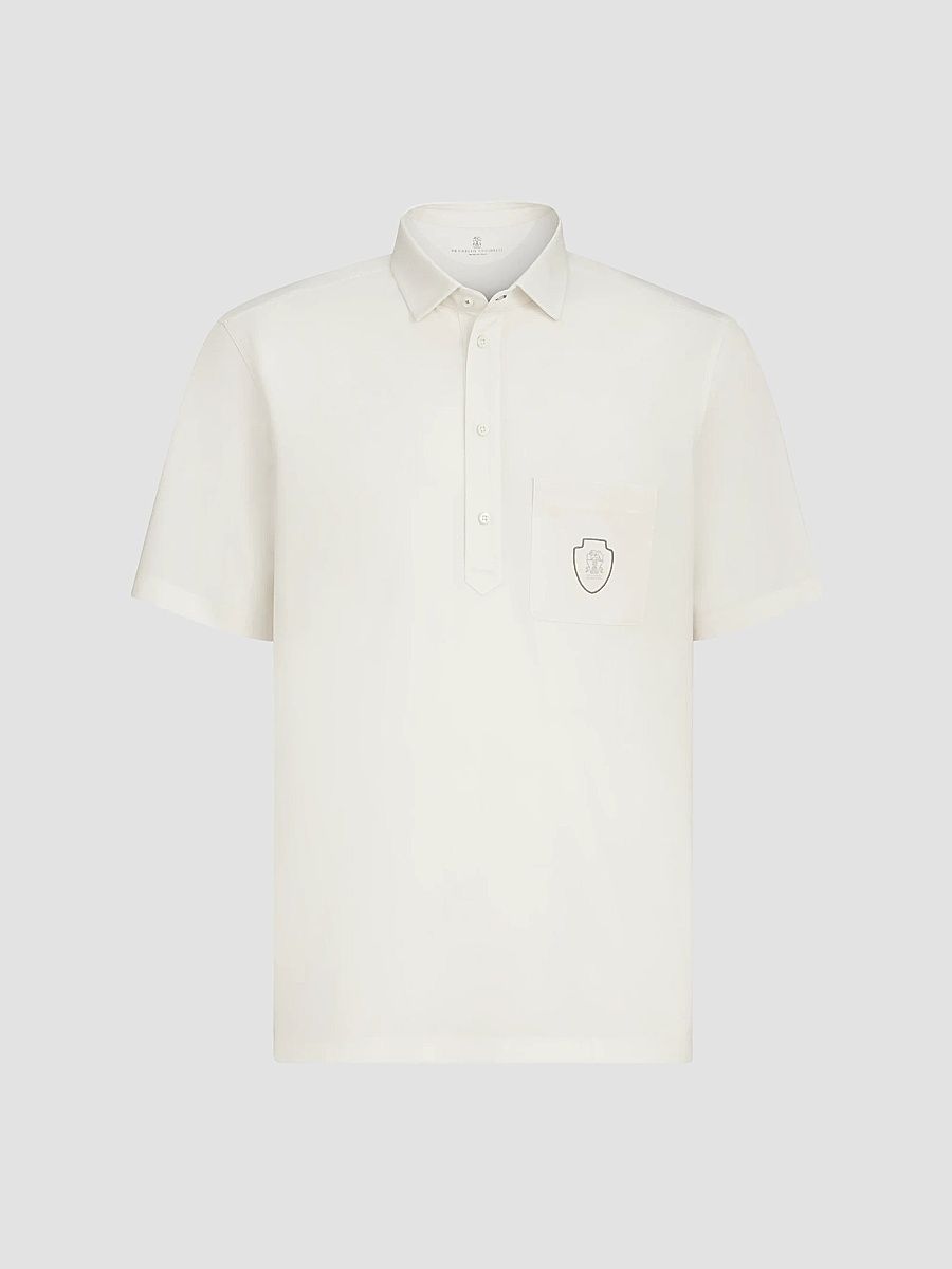 Men's Lightweight Virgin Wool Polo Shirt - White - Size Medium