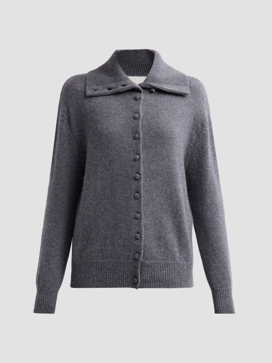 Lisa Yang Women's Denie Cashmere Cardigan - Graphite - Size Medium