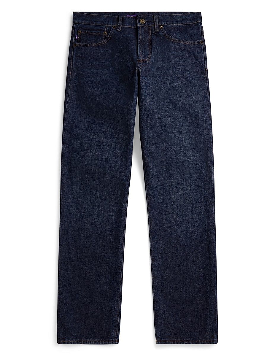 Men's Five-Pocket Straight-Leg Jeans - Classic Dark Indigo - Size 38