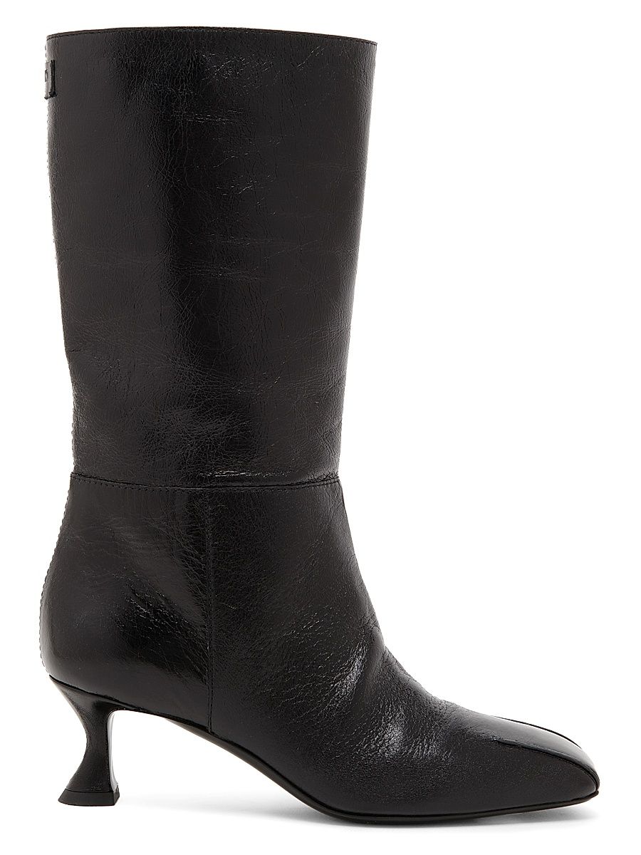 Women's 55MM Leather Boots - Black - Size 8.5