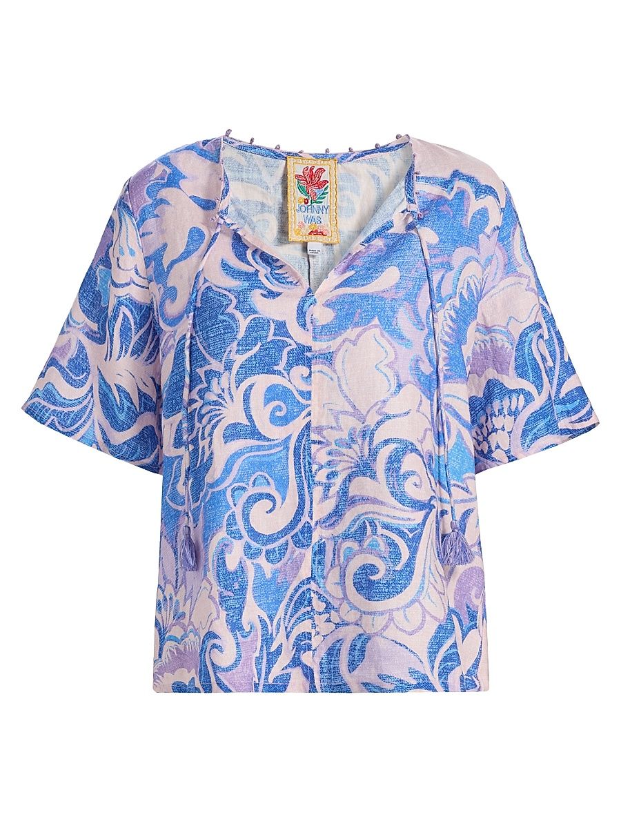 Women's Ravena Linen Field Blouse - Ravena - Size XL