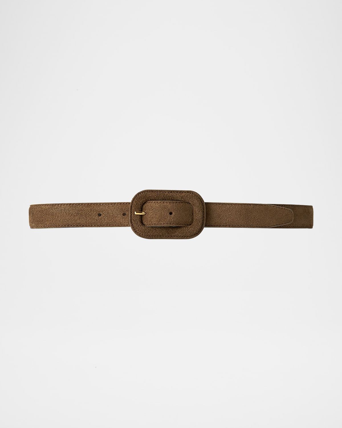 Wide Buckle Suede Belt