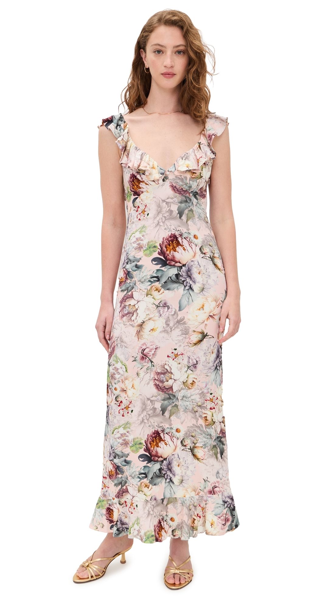 ALICE + OLIVIA Gemma Ruffle Dress Sweet Peony 8