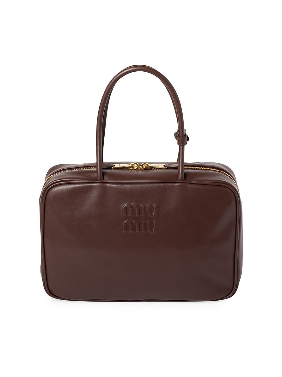 Women's Leather Beau Shoulder Bag - Dark Brown