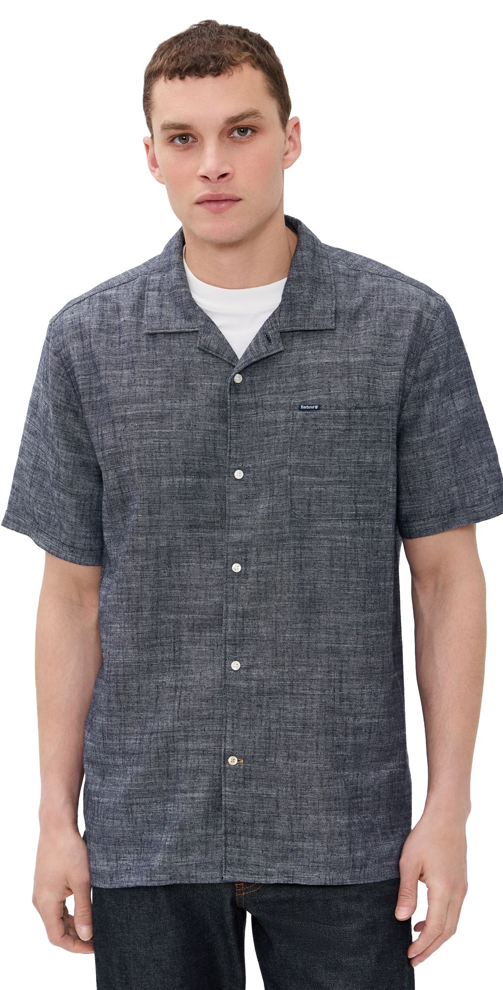 Barbour Barbour Bowston Linen Blend Summer Shirt Dark Navy M