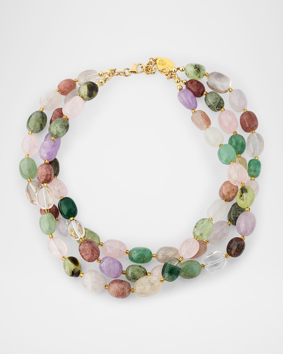 Multistone Multistrand Collar Necklace