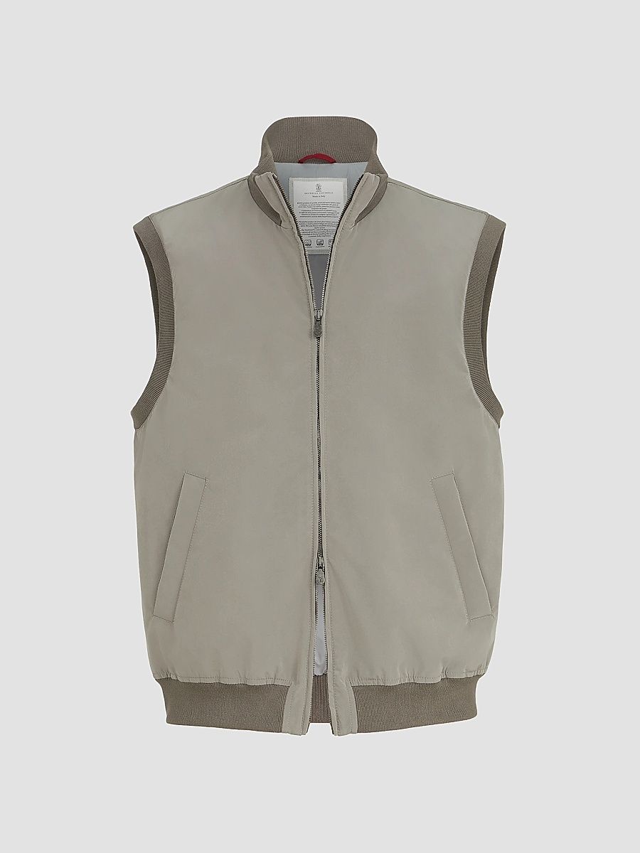 Men's Bonded Nylon Vest with Thermore Padding - Military - Size 46
