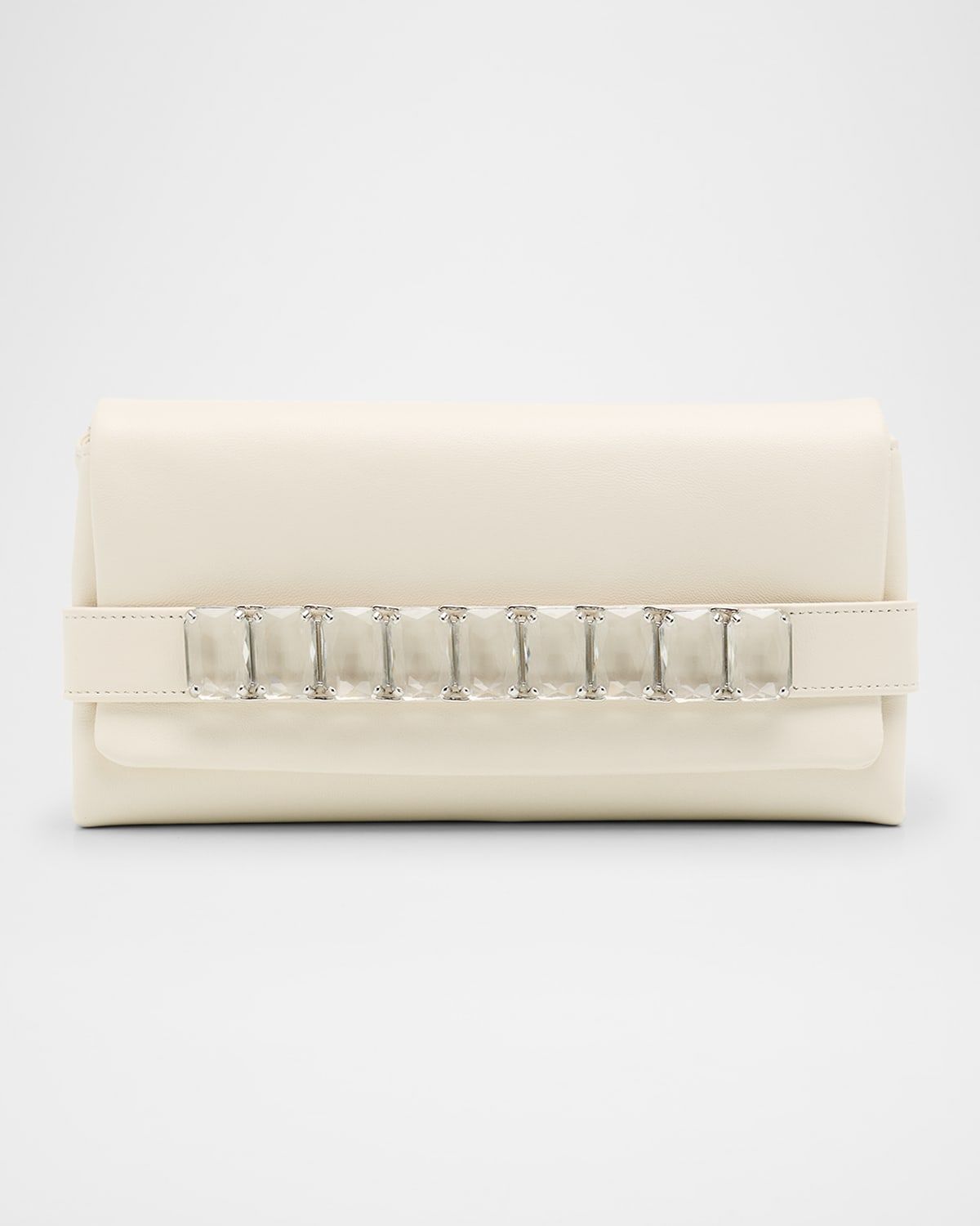 Kya Crystal-Embellished Leather Clutch Bag