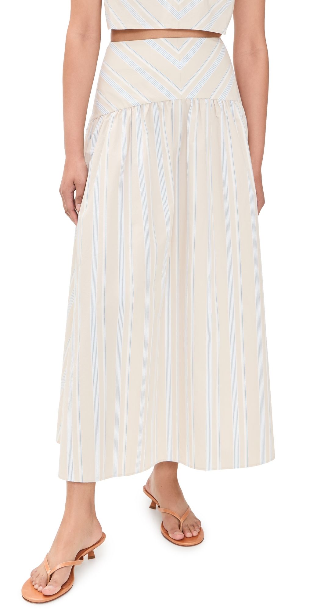 HEVRON Adaline Skirt Beige Stripe 8