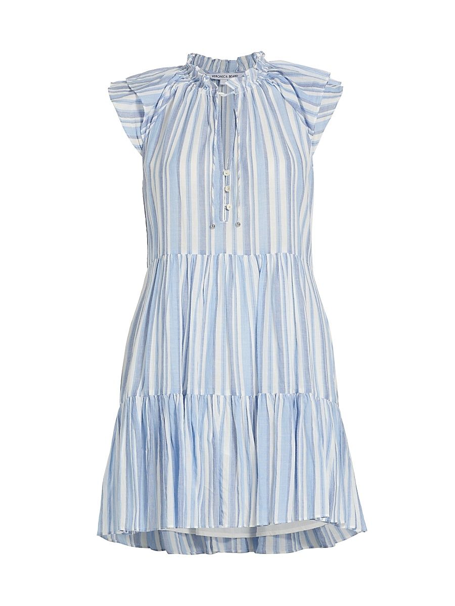 Women's Zee Striped Cotton Minidress - Blue Multi - Size 2