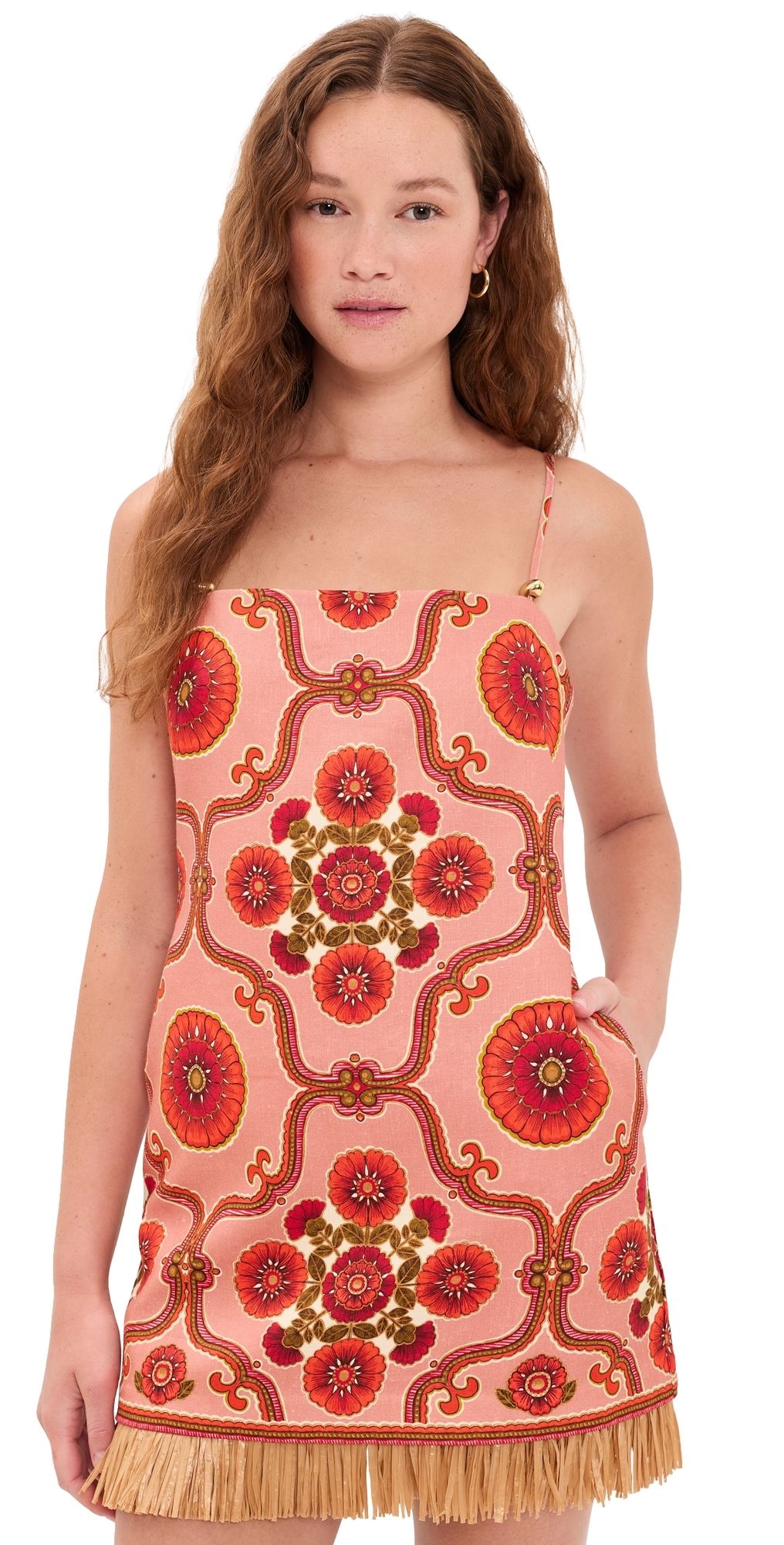 Cara Cara Valencia Mini Dress Mod Floral Brick 0