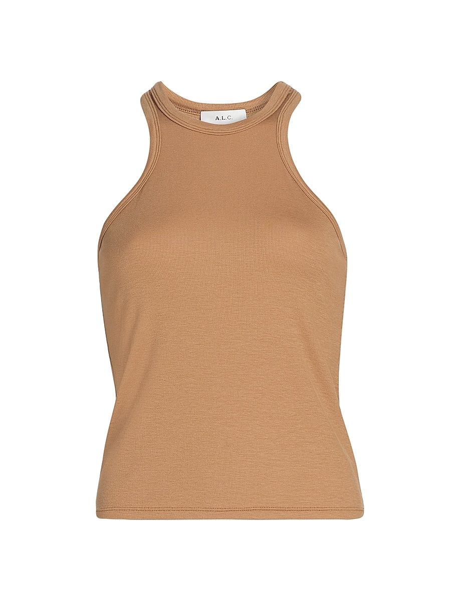 Women's Dean Stretch-Jersey Crewneck Tank Top - Toffee - Size XL