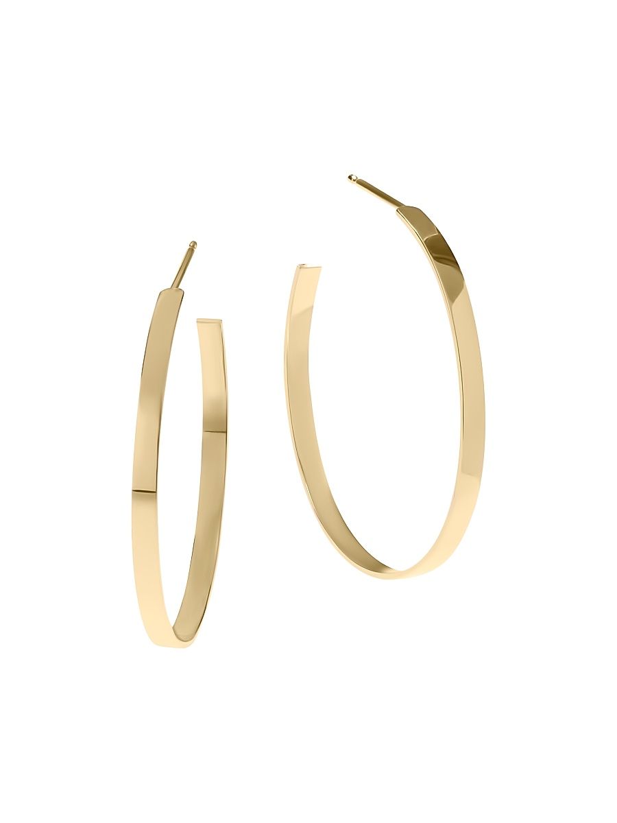 Women's Sunrise 14K Yellow Gold Hoop Earrings/1.18" - Yellow Gold