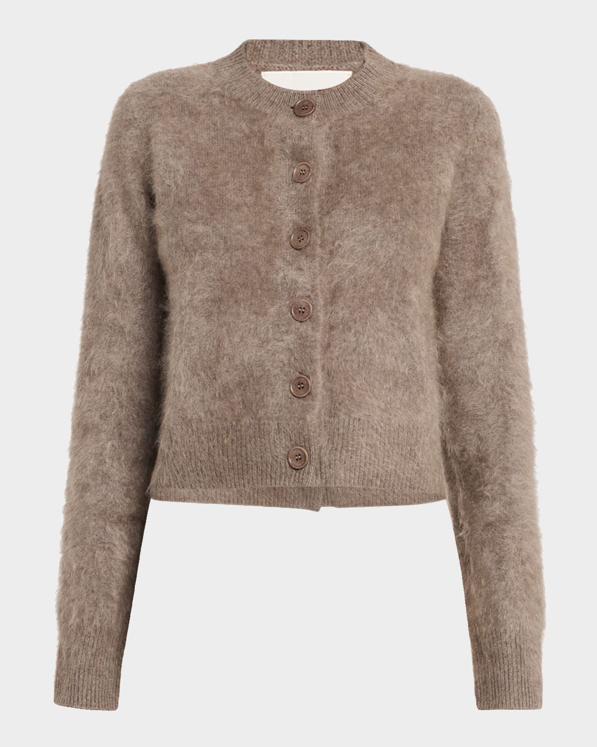 Azalea Fuzzy Cashmere Crewneck Cardigan