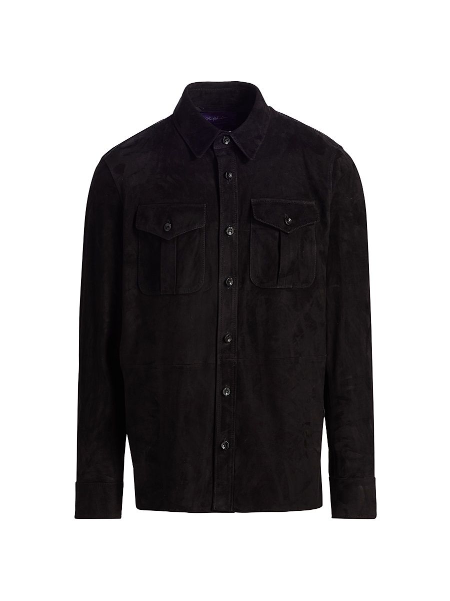 Men's Suede Utility Overshirt - Polo Black - Size XL