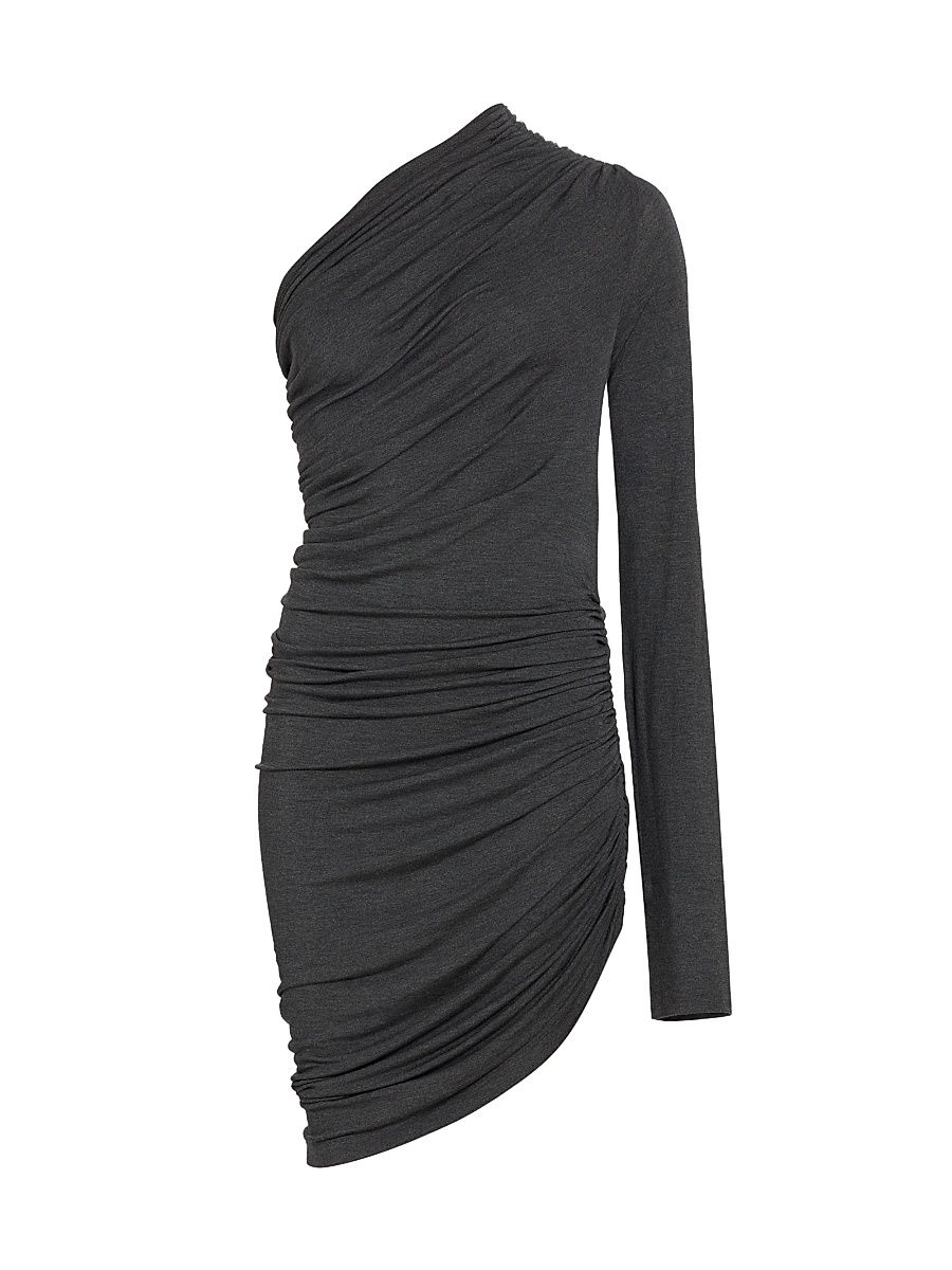 Women's Lazy Diana One-Shoulder Minidress - Dark Grey - Size Large