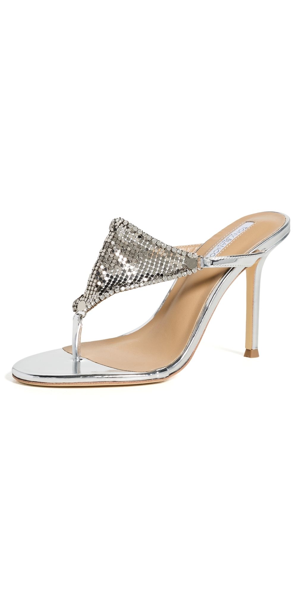 Tony Bianco Demure Heels Silver Glomesh 8
