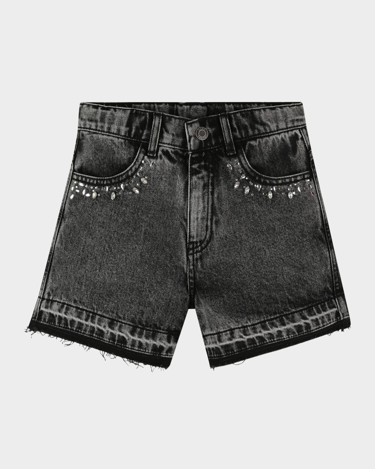 Girl & apos;s Jeweled Pocket Denim Shorts, Size 8-14