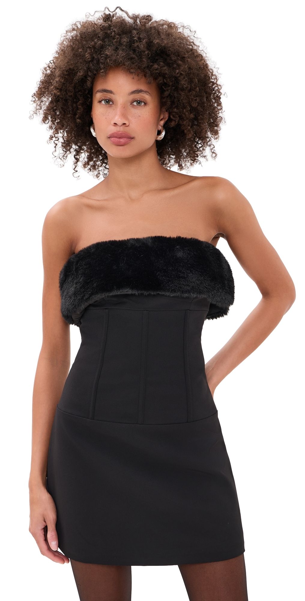 Runaway the Label Miki Strapless Corset Mini Dress Black XS