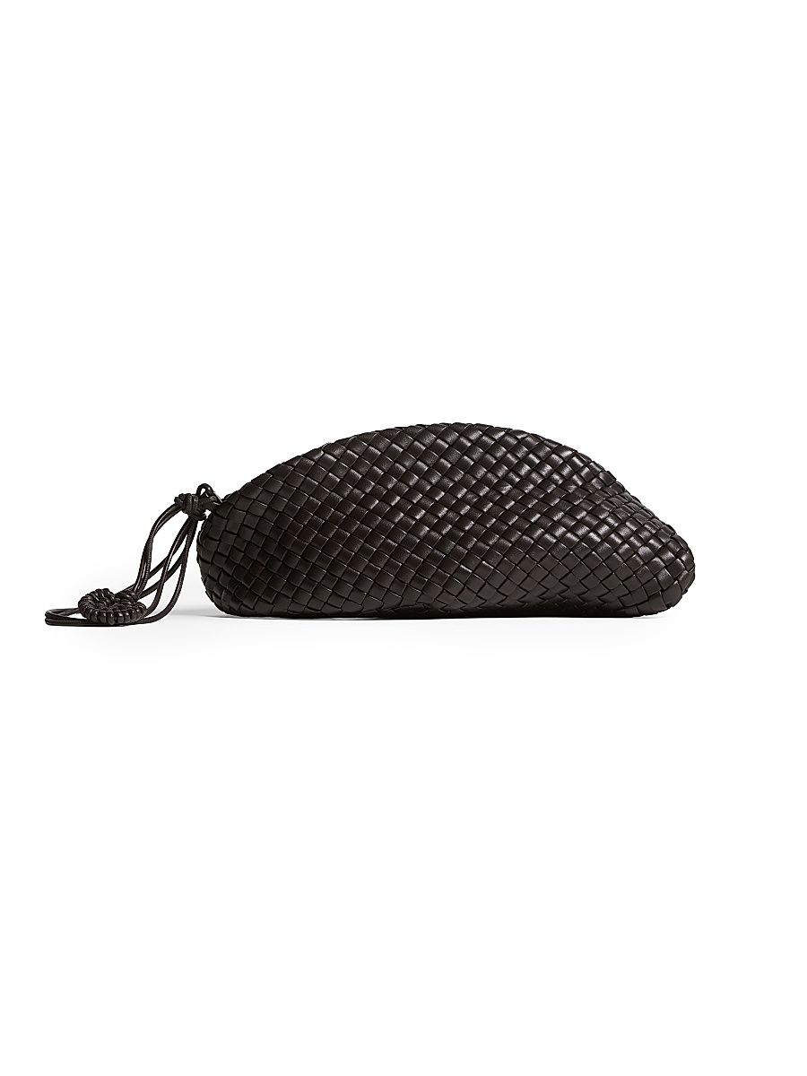 Women's Vongola Padded Intrecciato Leather Clutch - Espresso