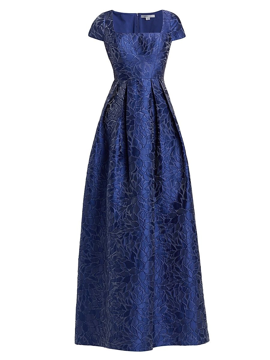 Women's Ophelia Jacquard Gown - Navy - Size 14