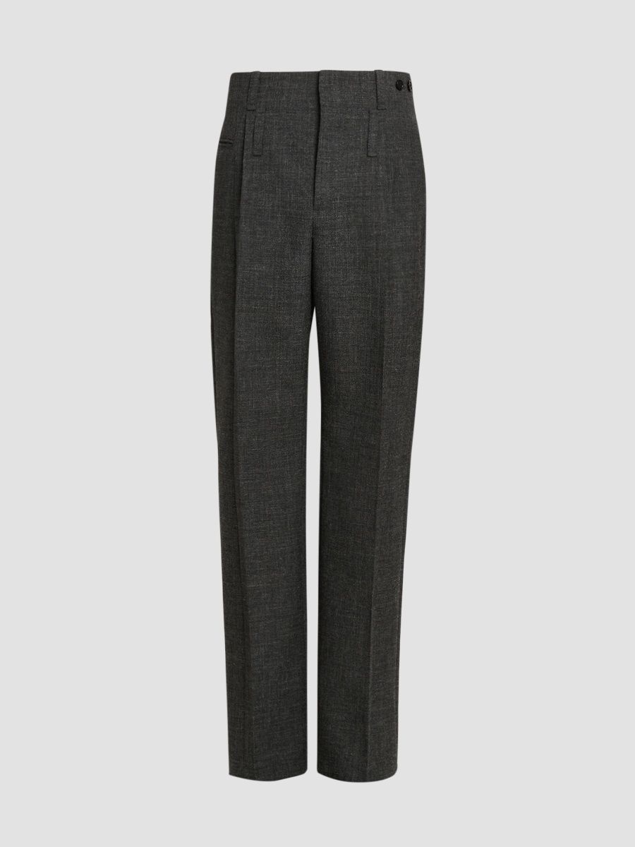Marni Men's Pleated Wool Trousers - Dark Smoke - Size 38