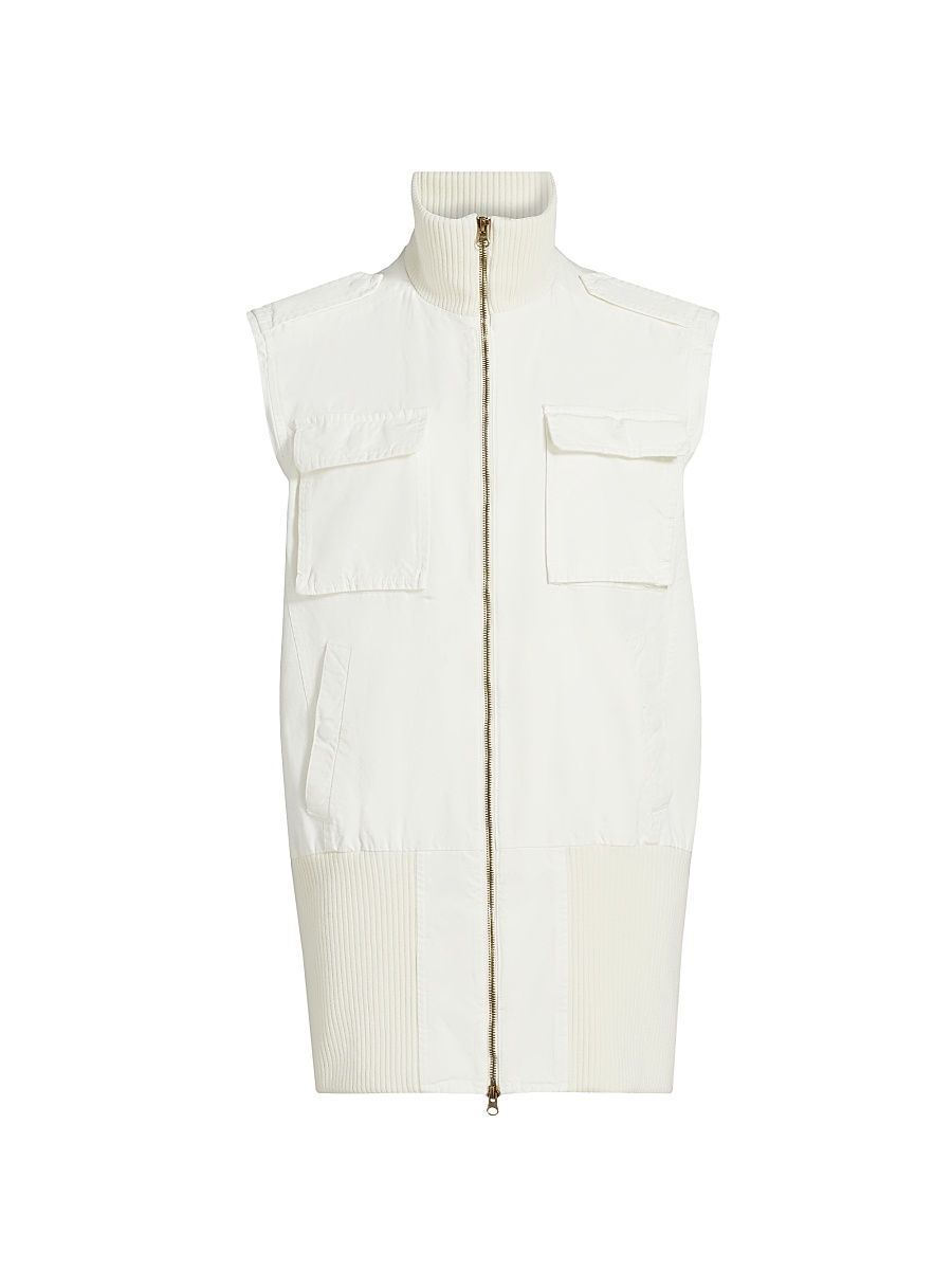 Women's Canvas Cargo Vest - Off White - Size 4
