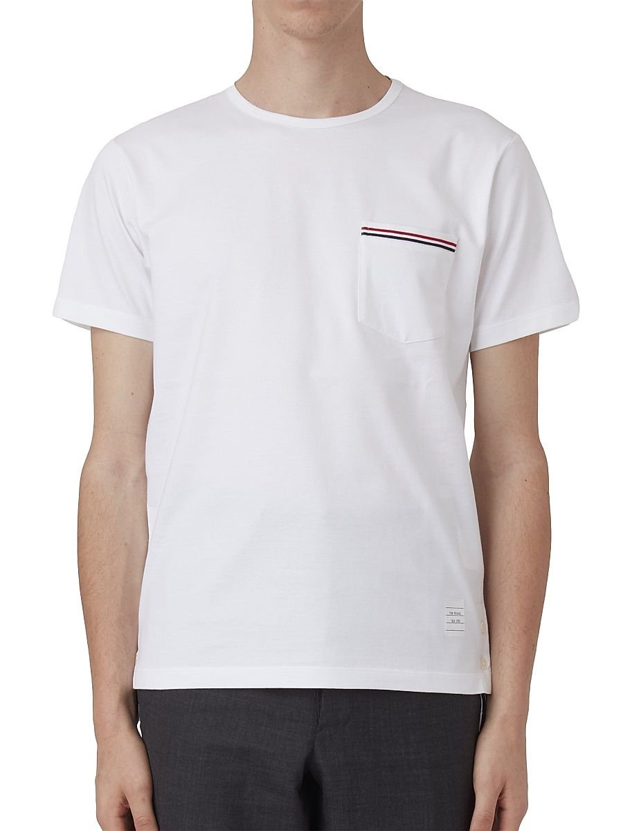 Men's Cotton Pocket Tee - White - Size Large