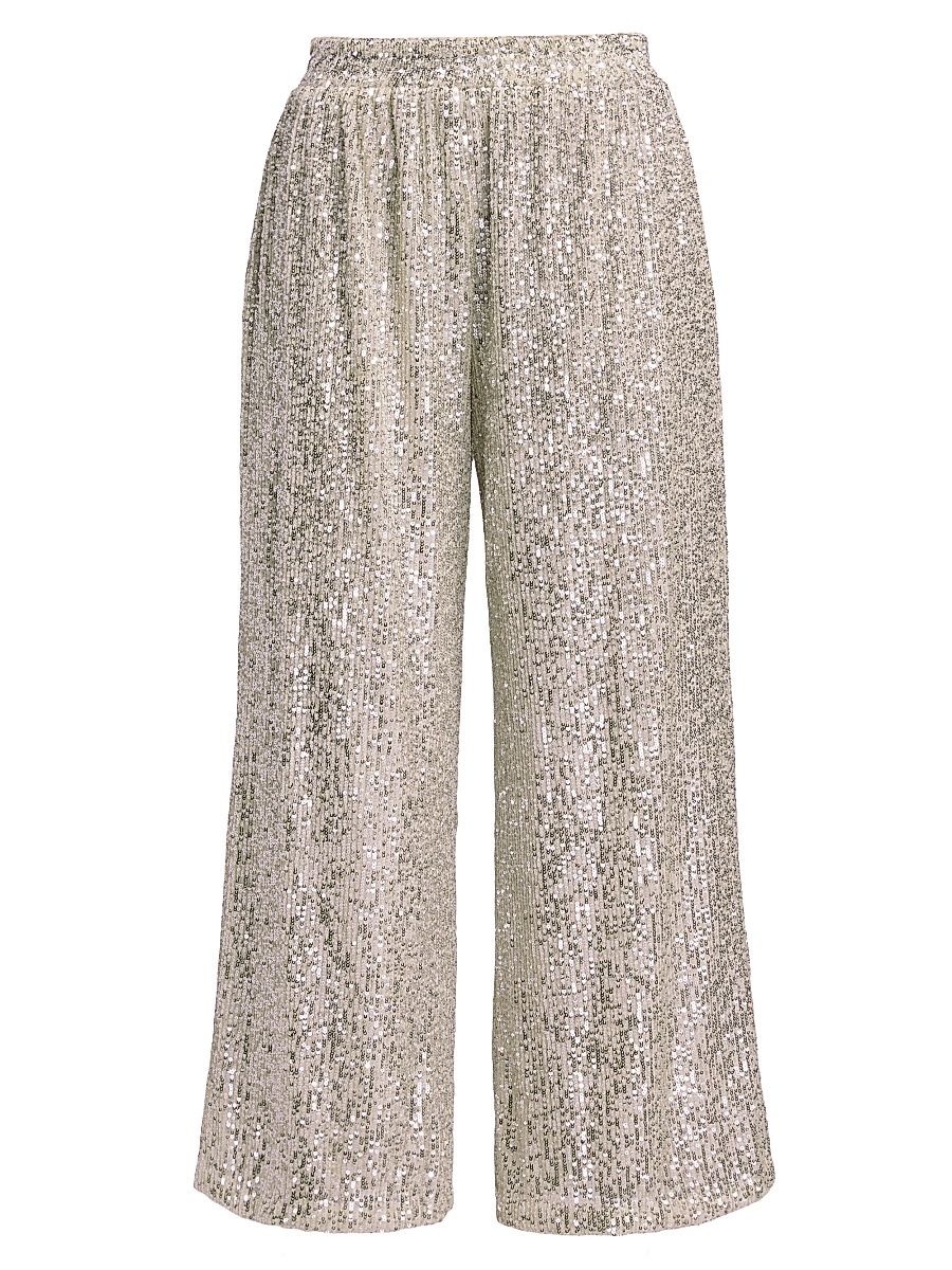 Women's Talia Sequin Pants - Moonbeam - Size XL