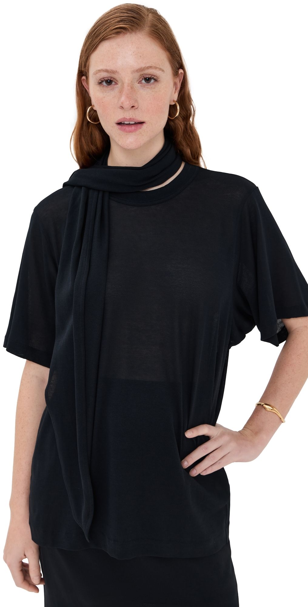Bite Studios Ludo Sheer Cotton Crepe Tee Black L