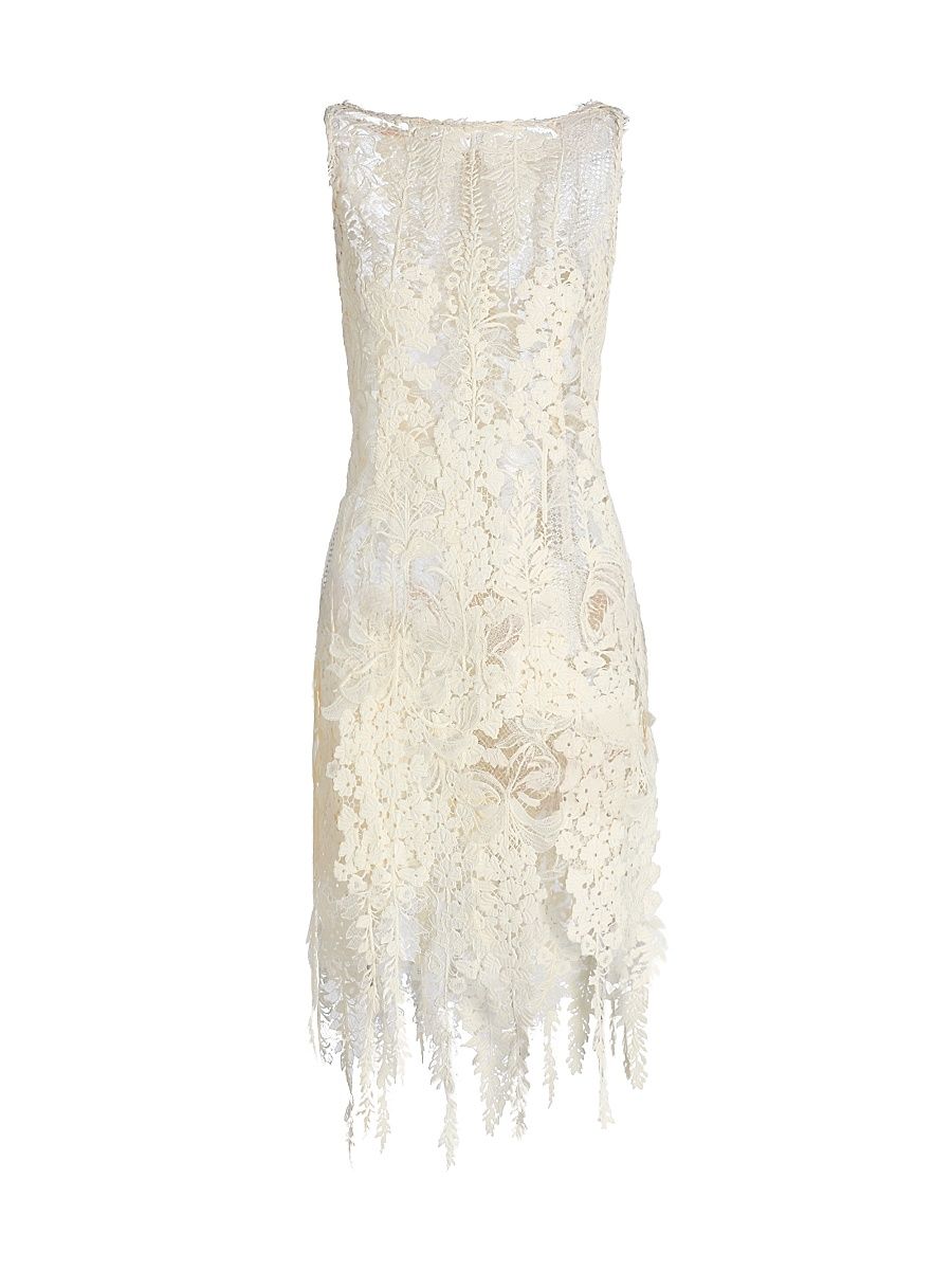 Women's Foxgloves Guipure Lace Minidress - Ivory - Size 10