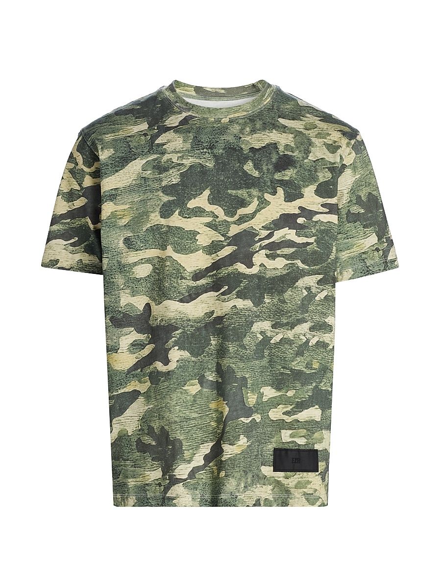 Men's Faded Camouflage Cotton T-Shirt - Camo Faded - Size XL