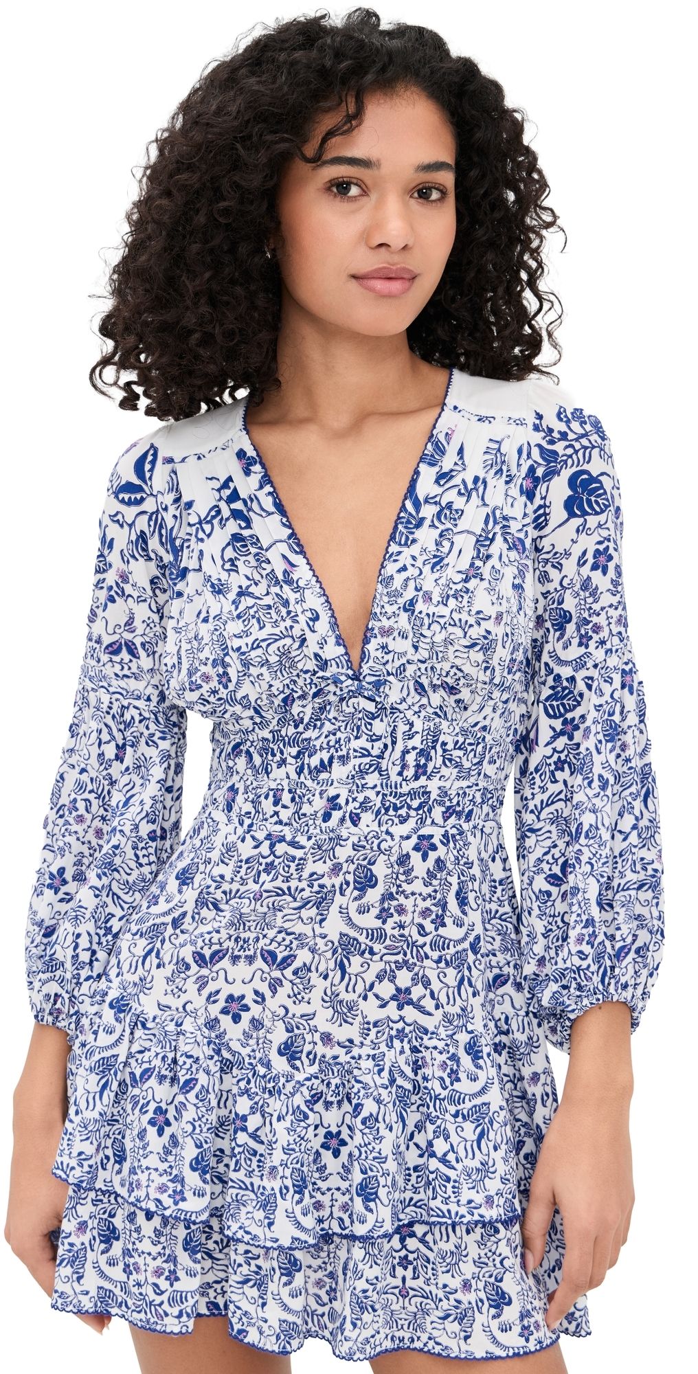 Poupette St Barth Chiara Mini Dress Blue Tiare S