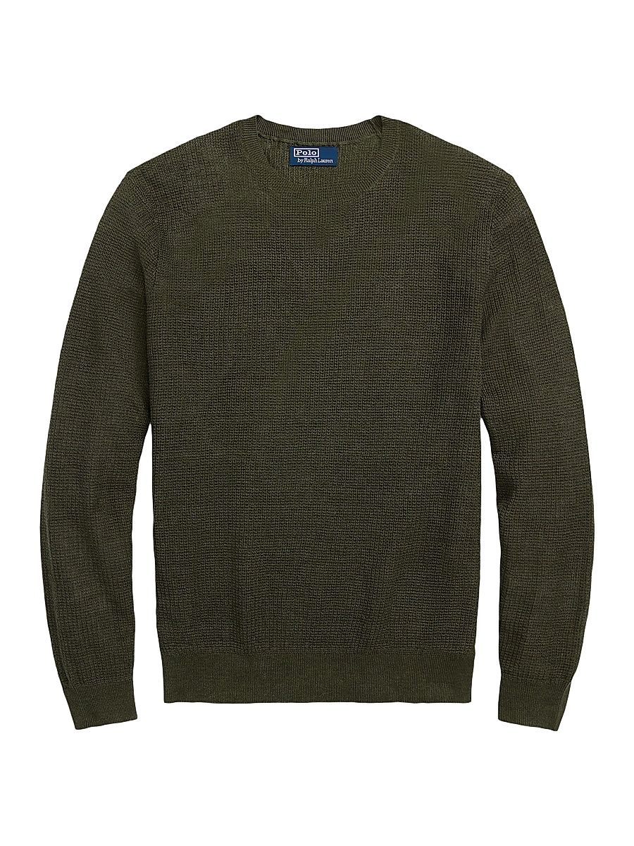 Men's Linen Knit Crewneck Sweater - Thermal Green - Size XL