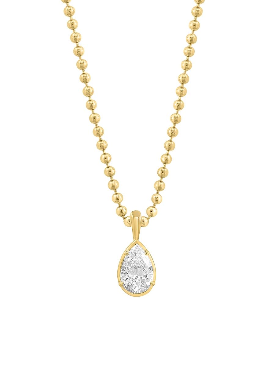 Women's 14K Yellow Gold & 2.0 TCW Pear-Cut Lab-Grown Diamond Necklace - Yellow Gold