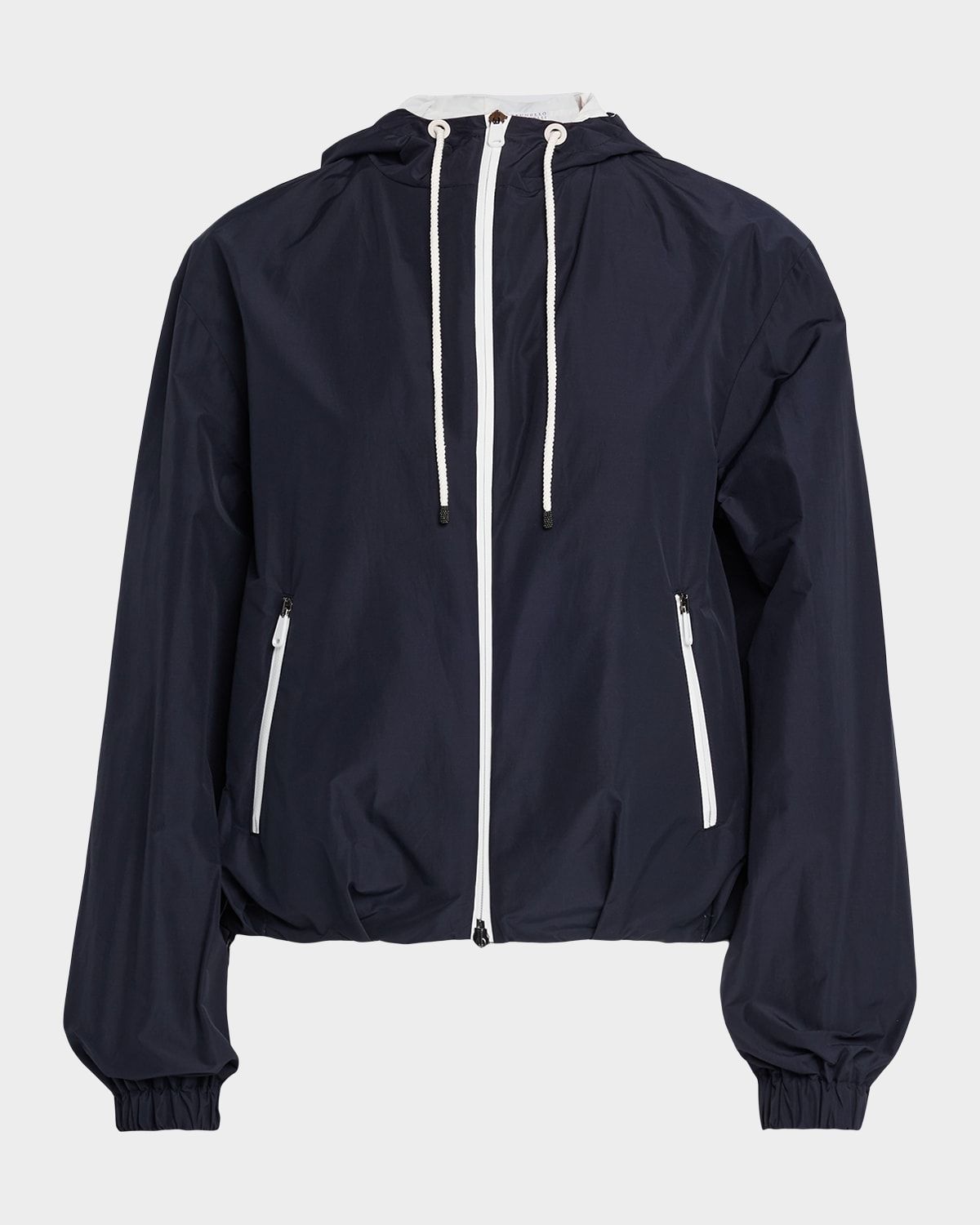 Techno Cotton Hooded Zip Jacket