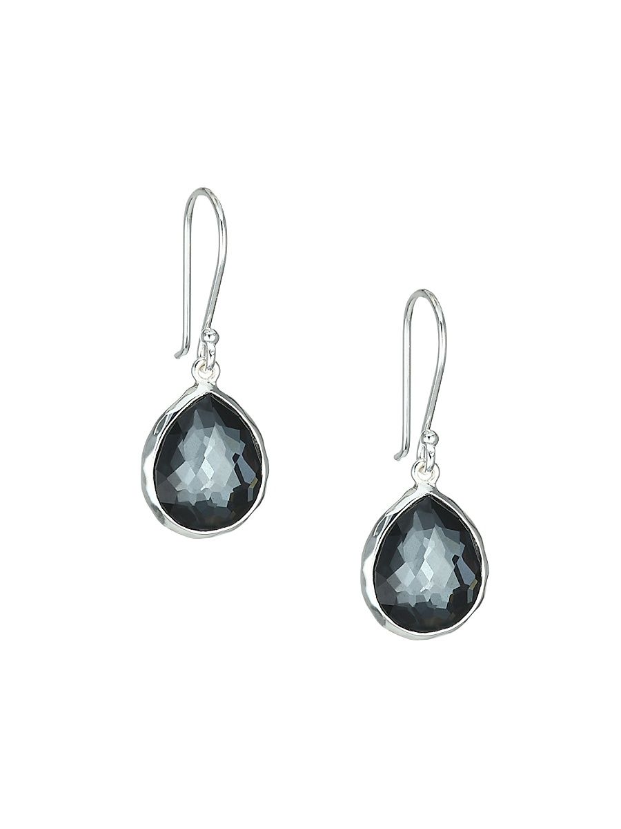 Women's Rock Candy Mini Sterling Silver & Doublet Teardrop Earrings - Silver