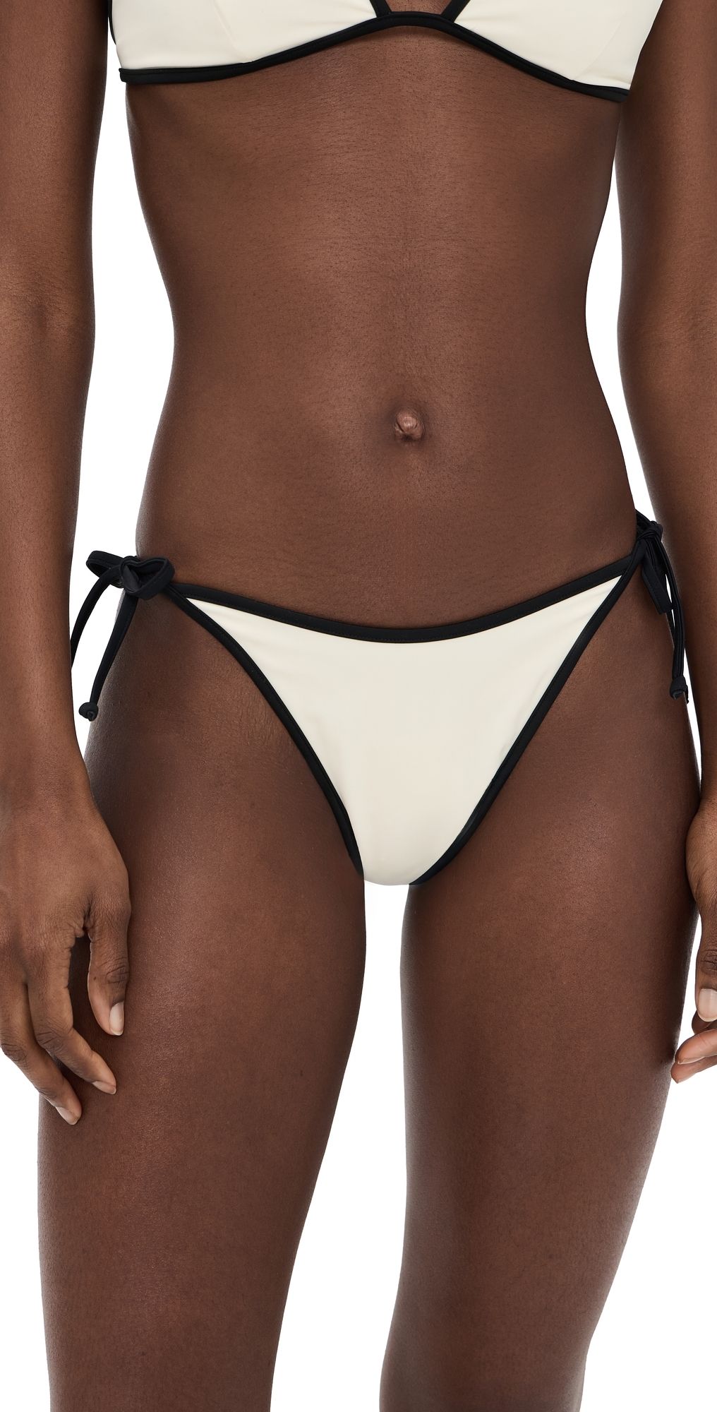 Onia Cleo Bikini Bottoms Egret/Black L