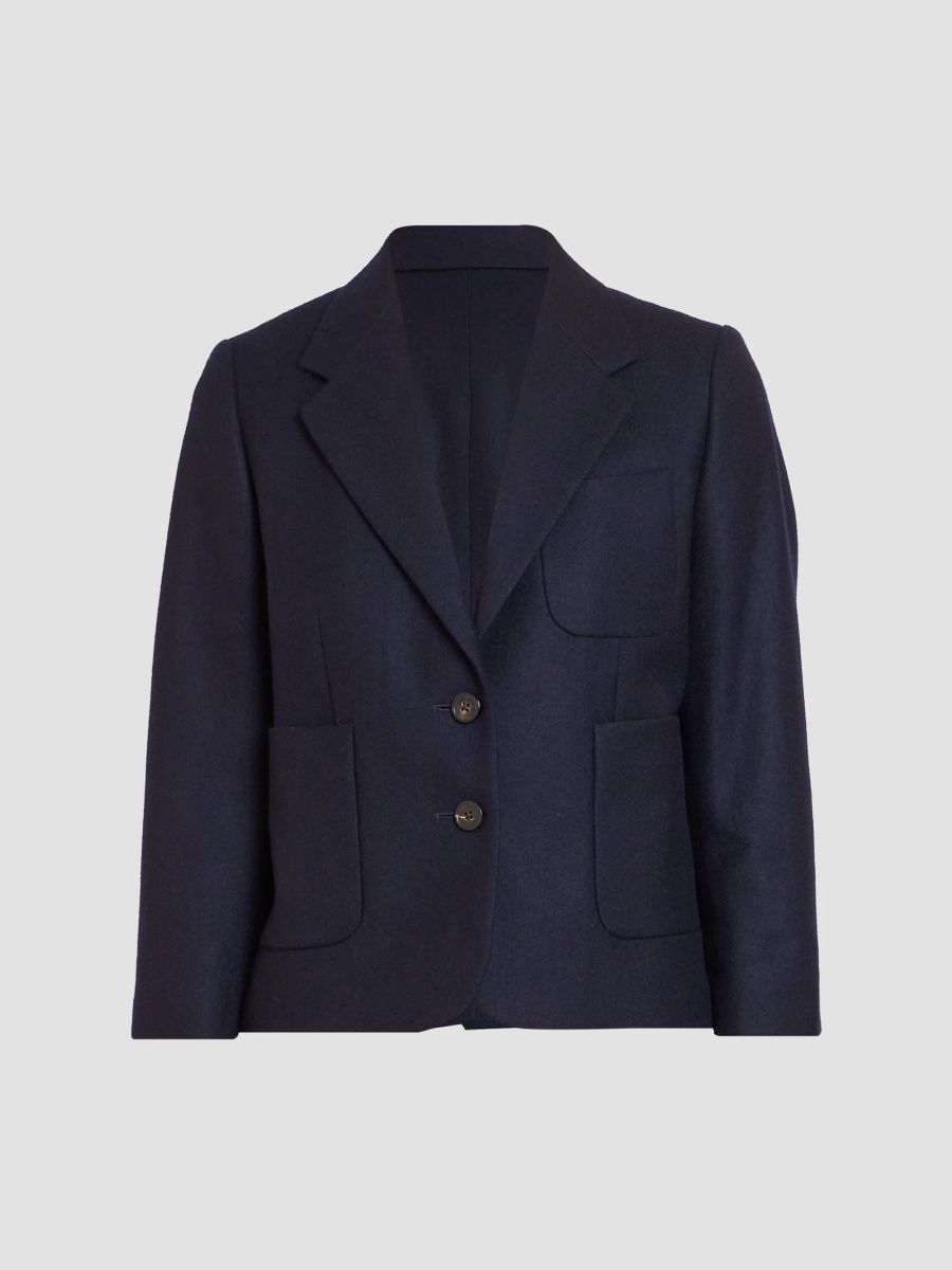 Dries Van Noten Women's Bamis Wool Crop Blazer - Navy - Size 12