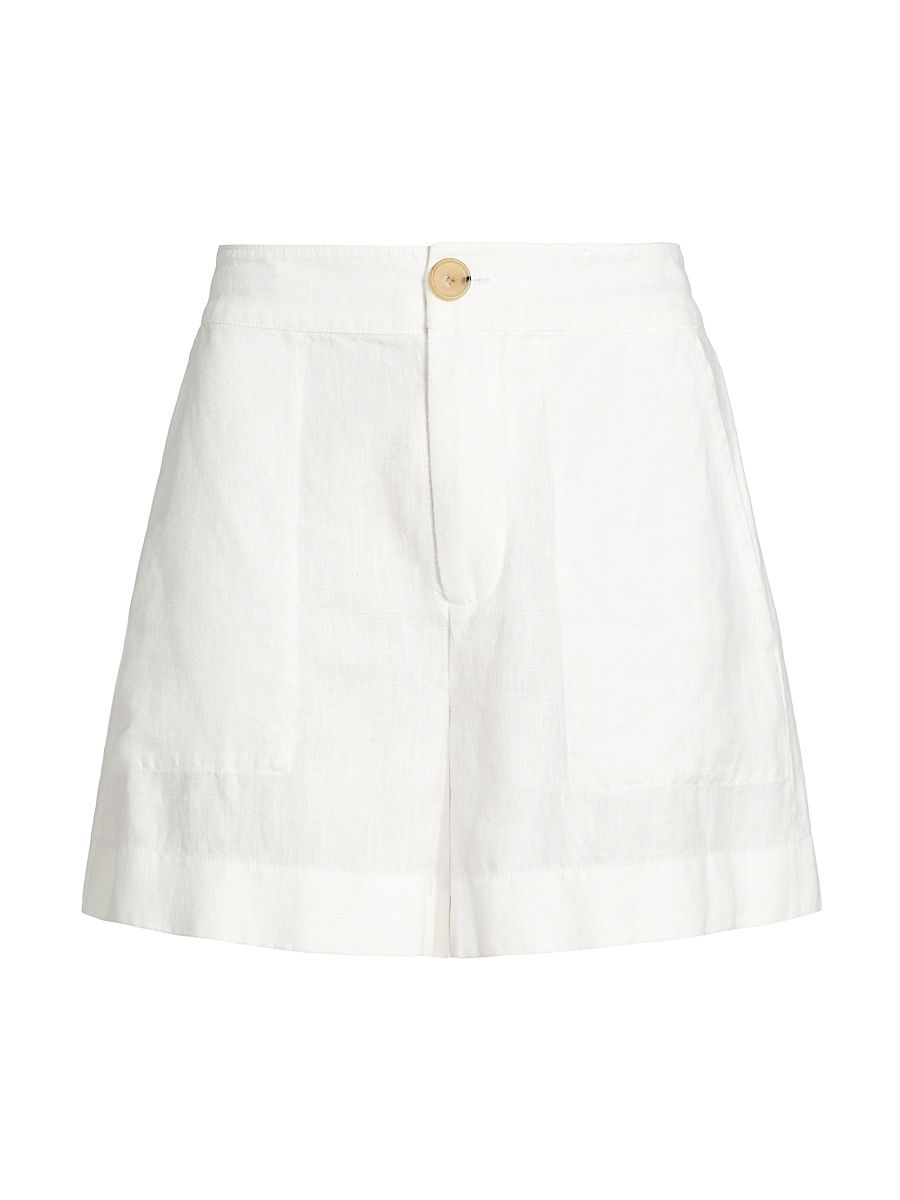 Women's Mid-Rise Hemp Shorts - Off White - Size 6