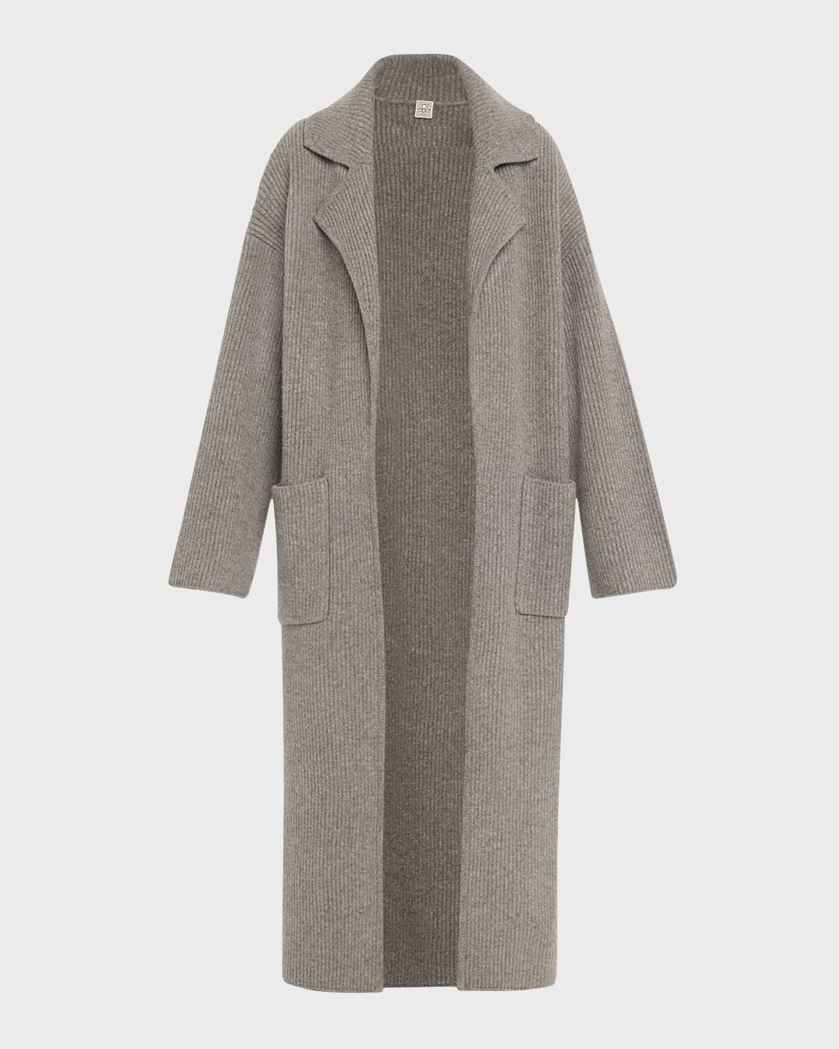 Long Ribbed Wool Cardigan Coat