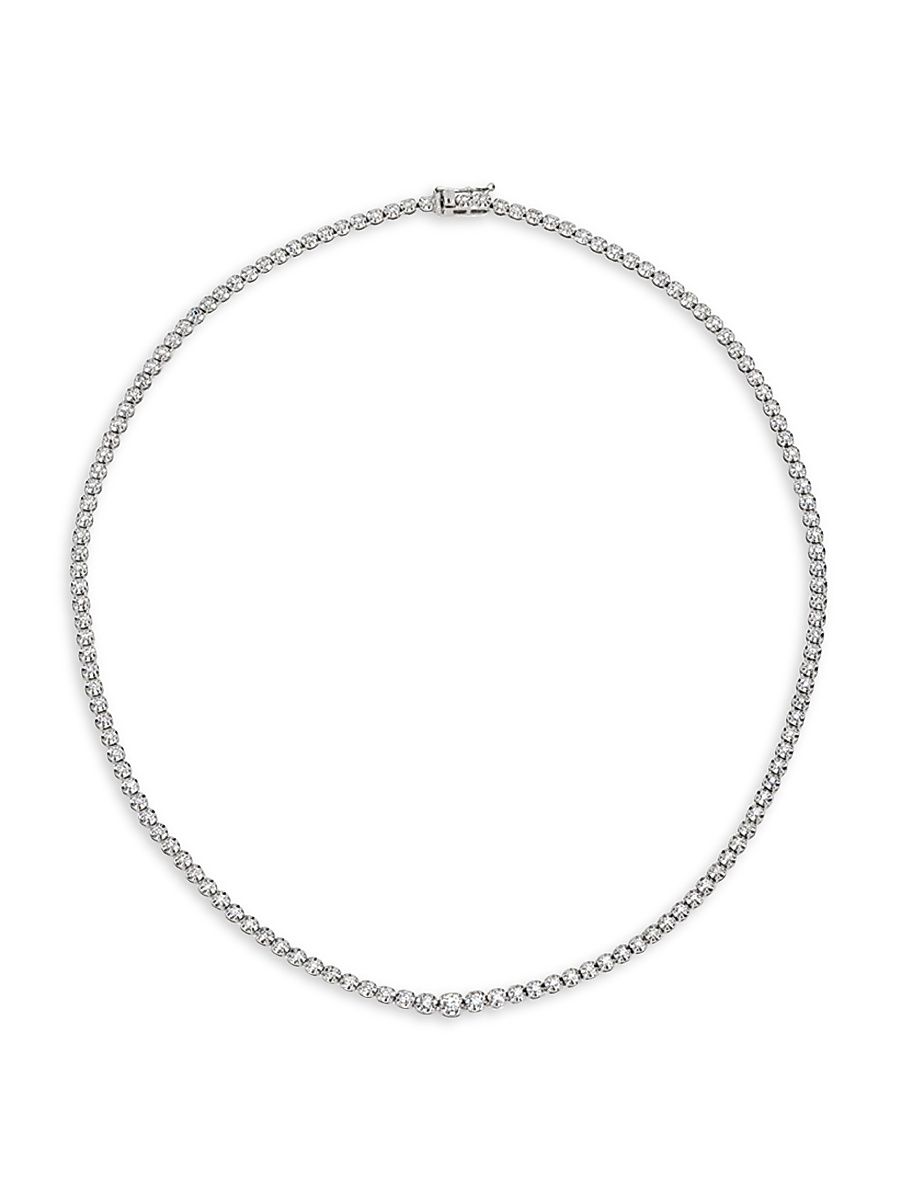 Women's 14K White Gold & Diamond Tennis Necklace - White Gold