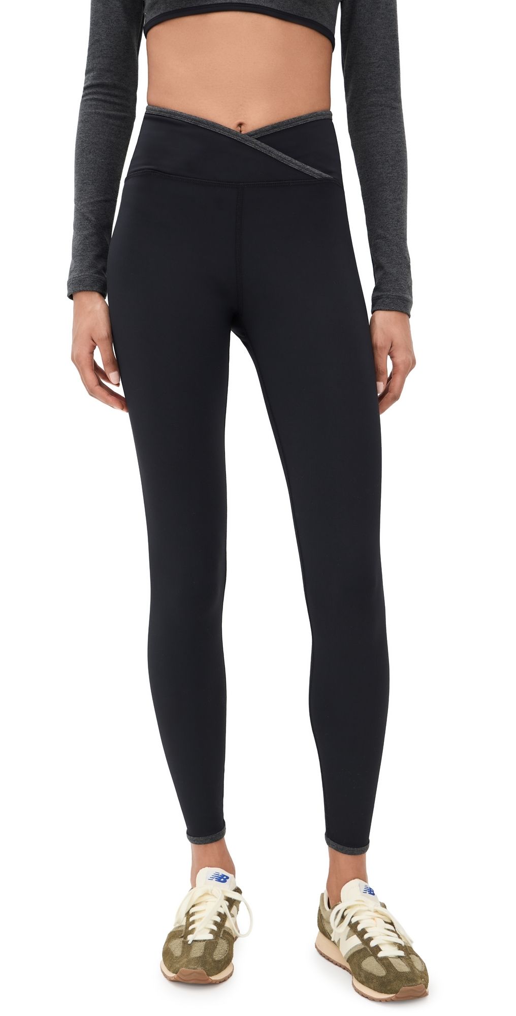 Strut This The Rae Ankle Leggings Black/Charcoal Heather S