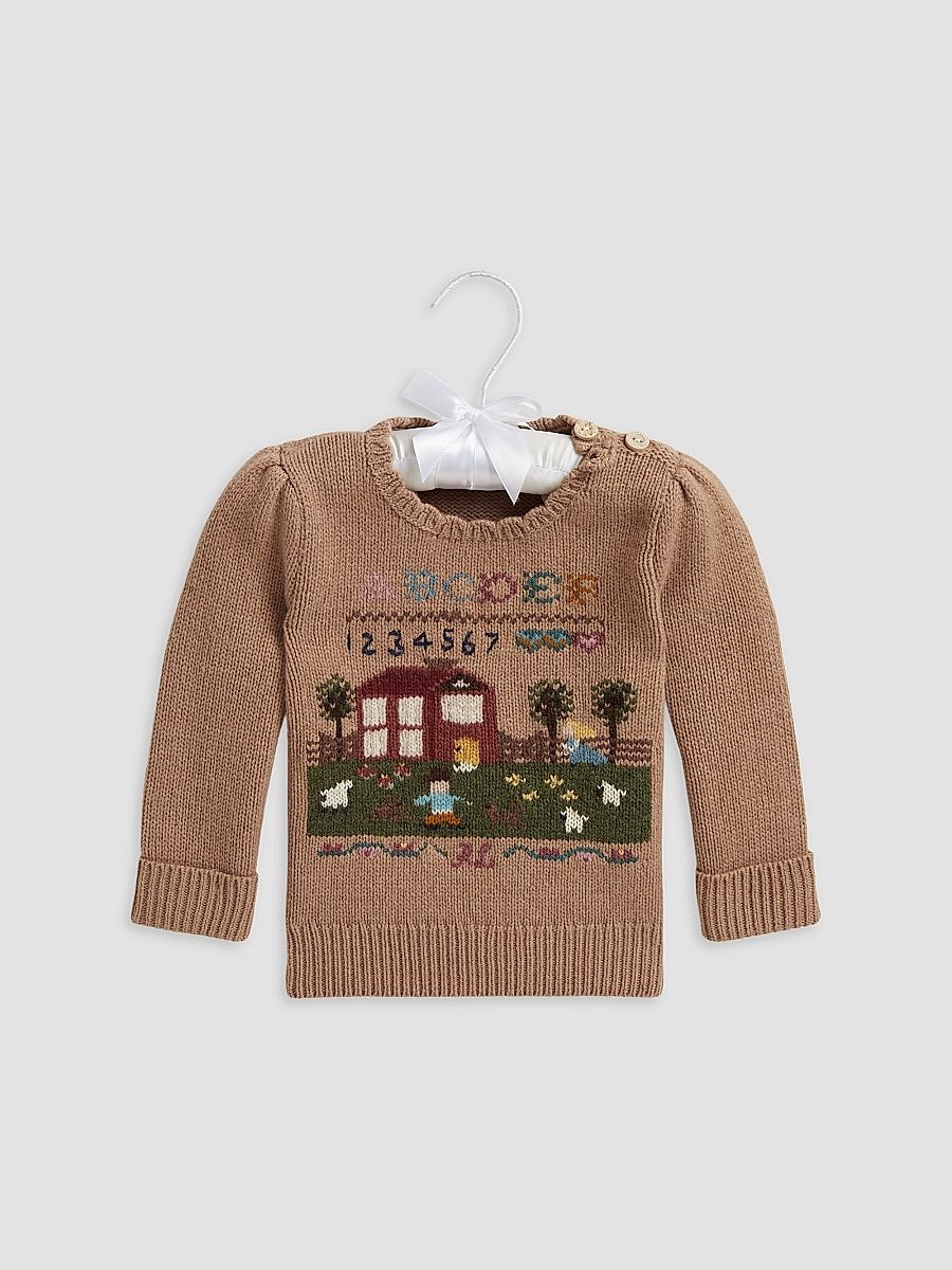 Baby Girl's Farm Wool Blend Sweater - Sampler Multi - Size 9 Months