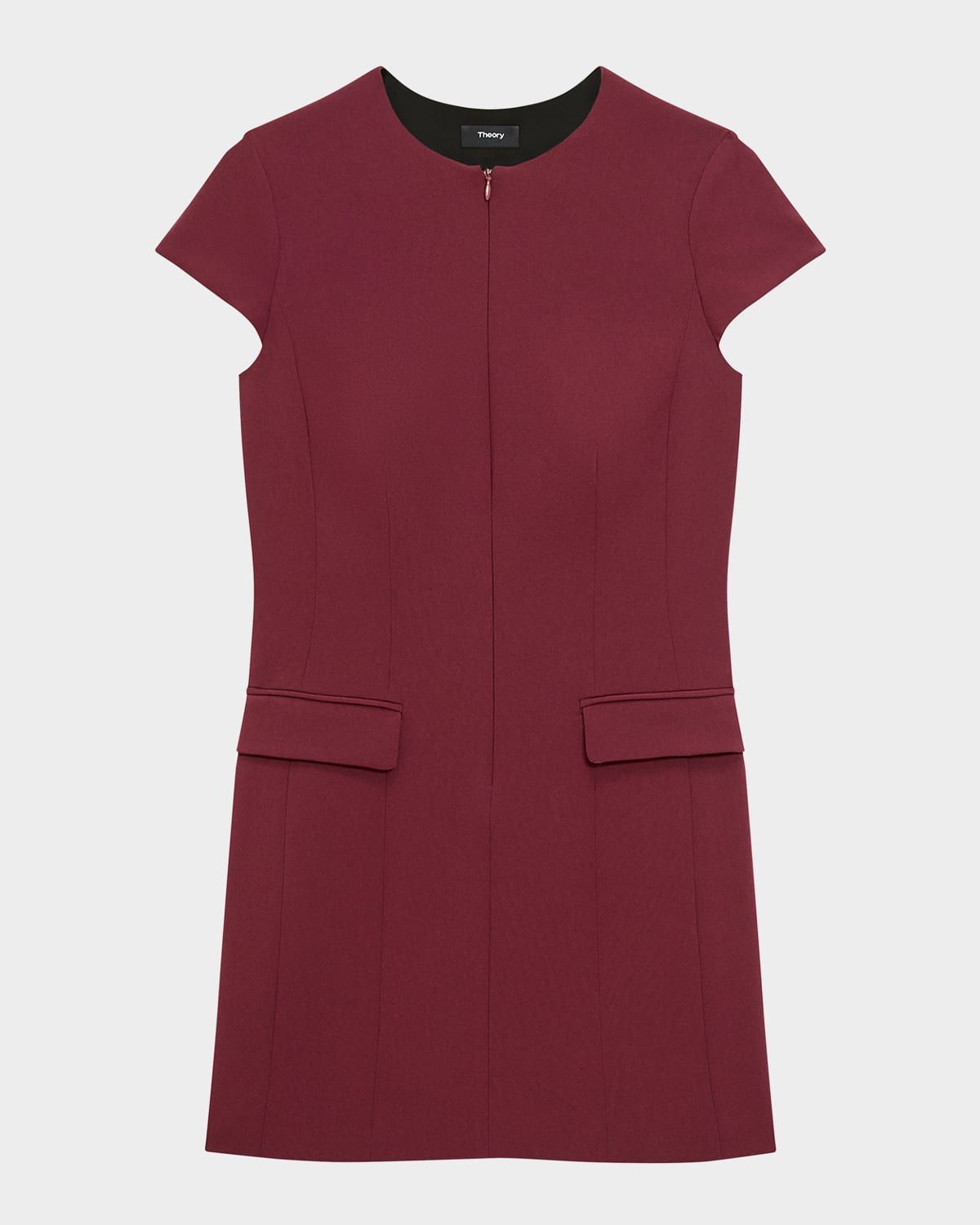 Tailored Zip-Front Mini Dress