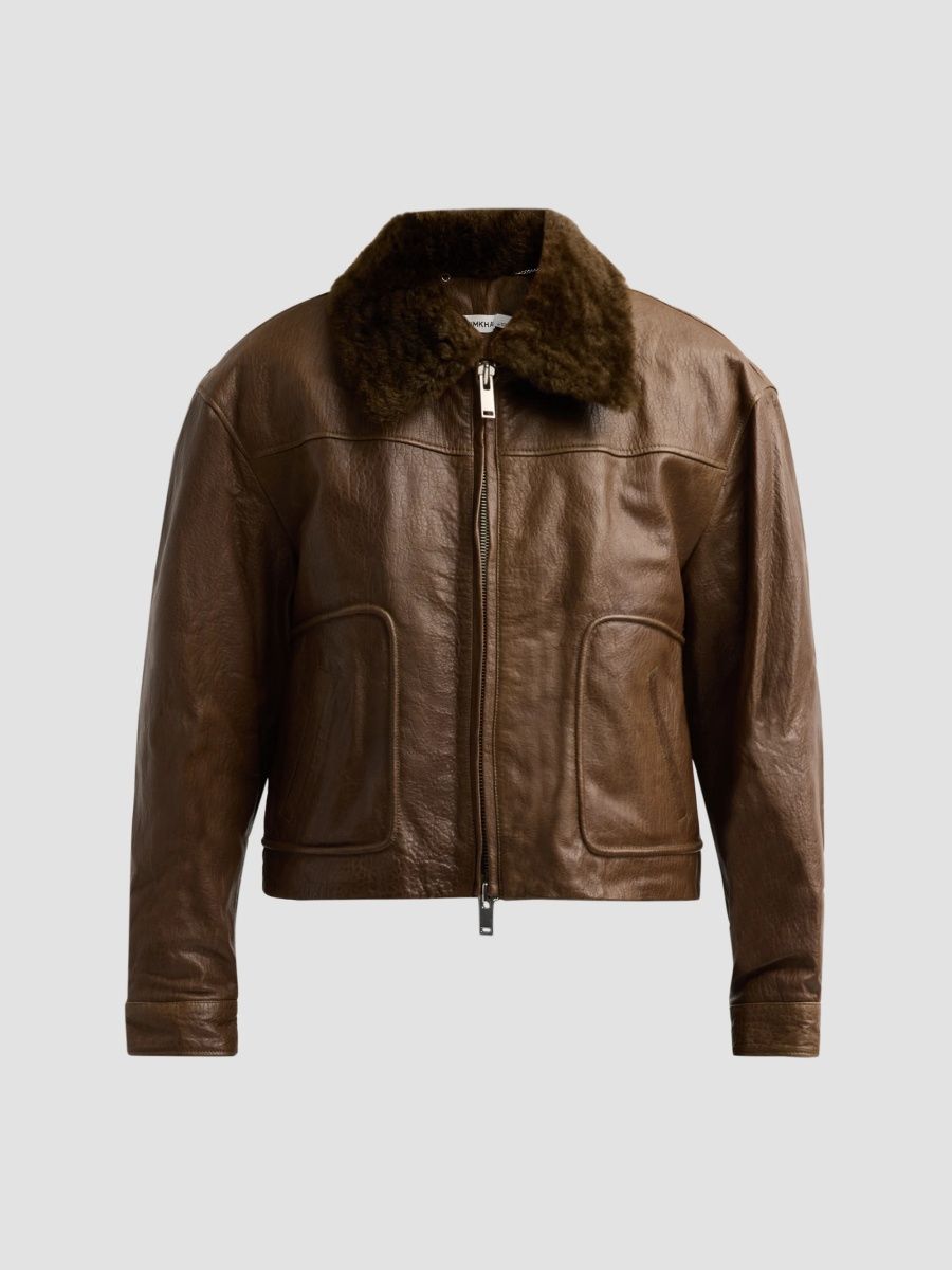 SIMKHAI Women's Mel Leather Jacket - Olive - Size Small