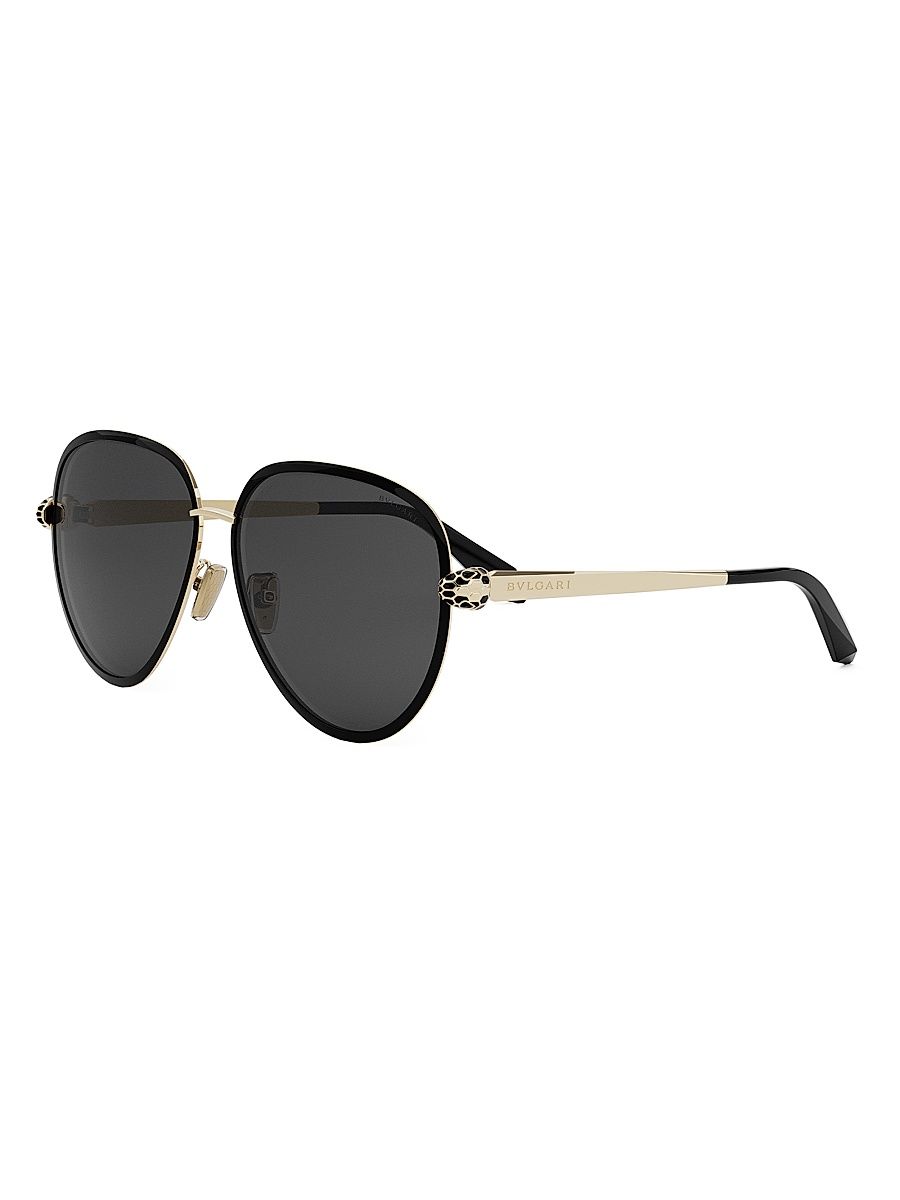 Women's Serpenti Forever 59MM Pilot Sunglasses - Gold Gradient Smoke